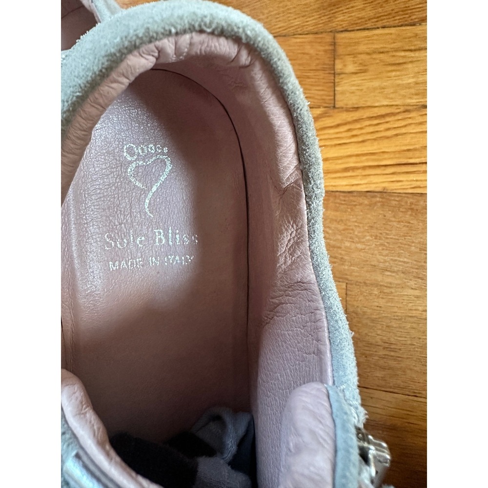 Sole Bliss Hero Sneakers Gray Suede Metallic Leather Zip Comfort Shoes 40 US 9 - Picture 9 of 10